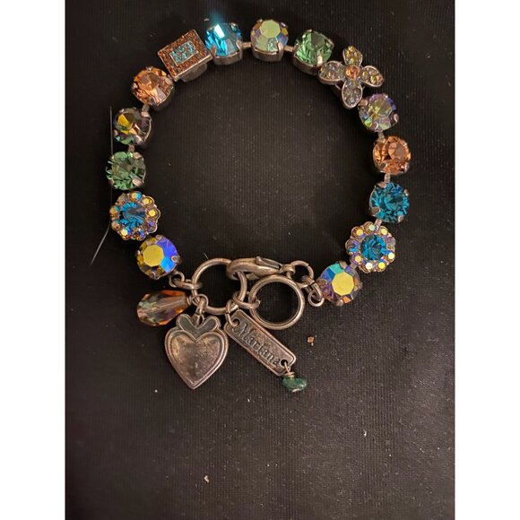 Authentic Mariana Jewelry Cluster Bracelet "Moondrops" Colorway. Rhodium Plated - Picture 2 of 4